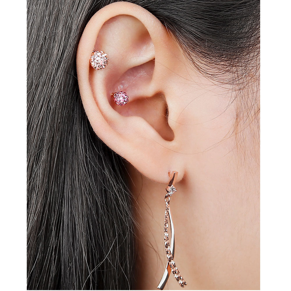 CLUE - 4mm Mirror Ball 14K White Gold Ear Pierce (Birthstone)