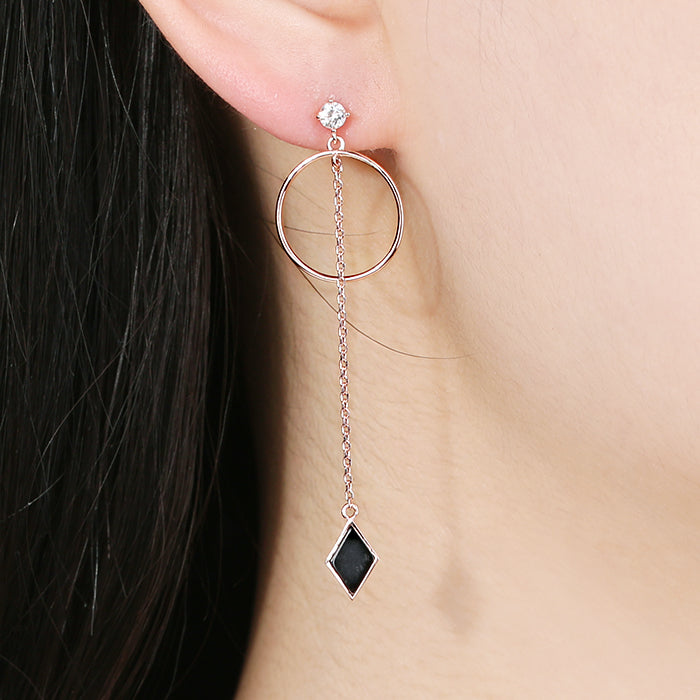 OST - Square Pearl Point Long Clutch Earrings