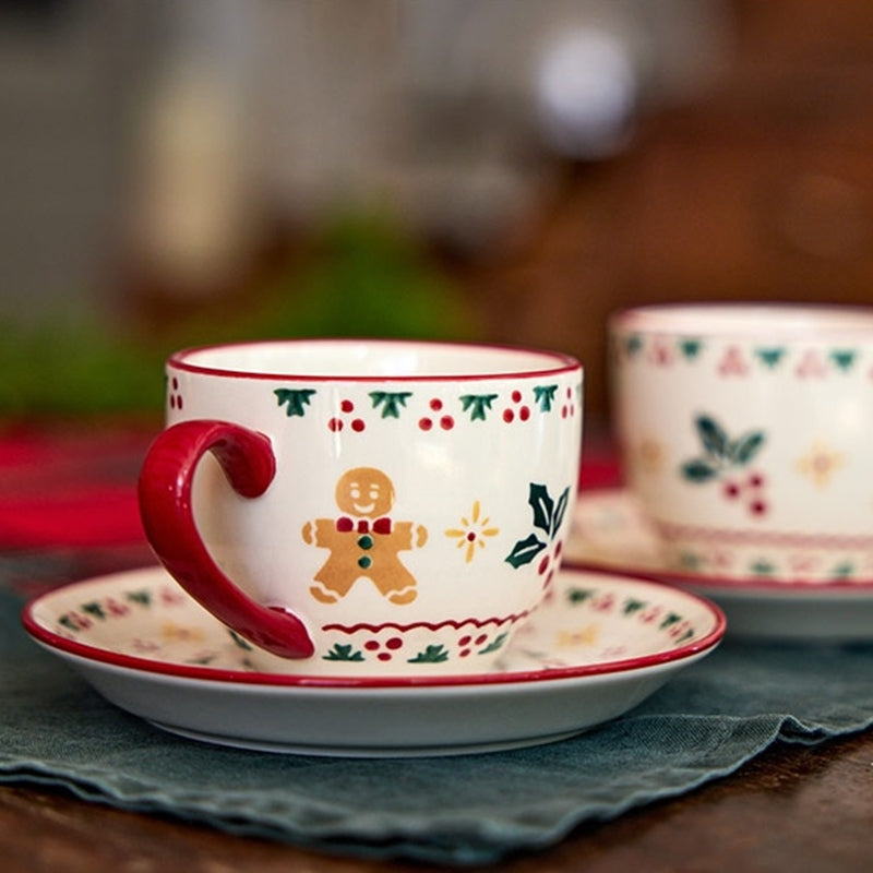 Korean Christmas Village - Cup and Saucer 2 Set