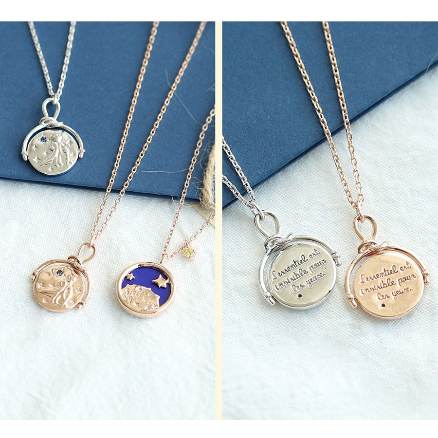 Le Petit Prince x OST - Double-sided Planet Rose Gold Coin Necklace