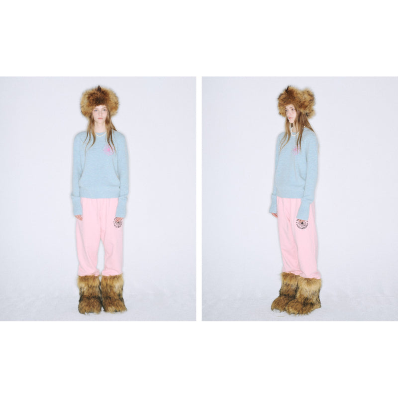 Mardi Mercredi - Raccoon Blended Basic Crew Neck Sweater – Harumio