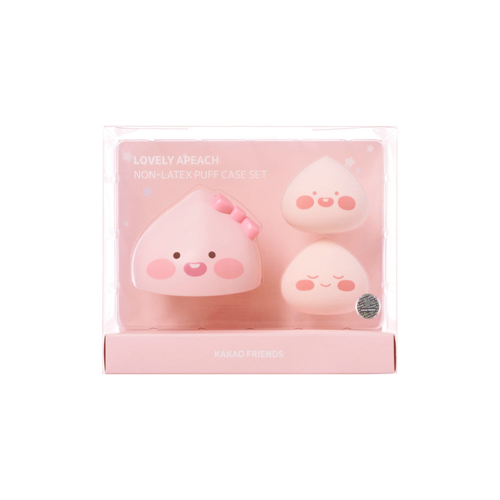 Kakao Friends - Lovely Apeach Non-latex Puff Case Set