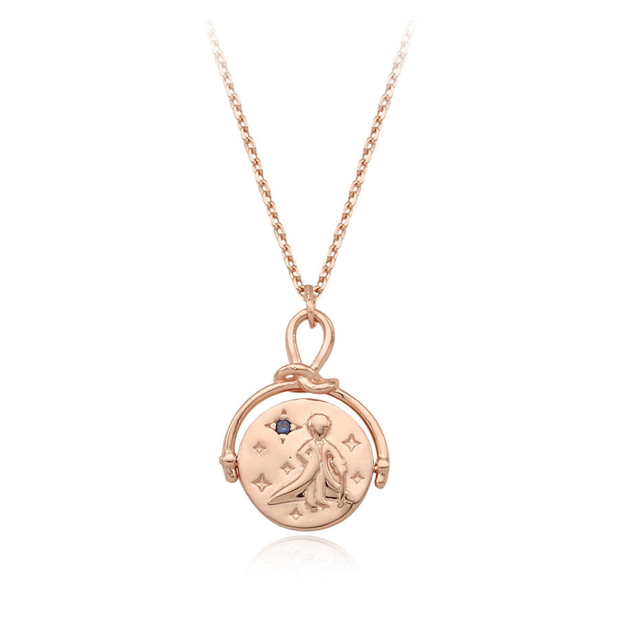 Le Petit Prince x OST - Double-sided Planet Rose Gold Coin Necklace