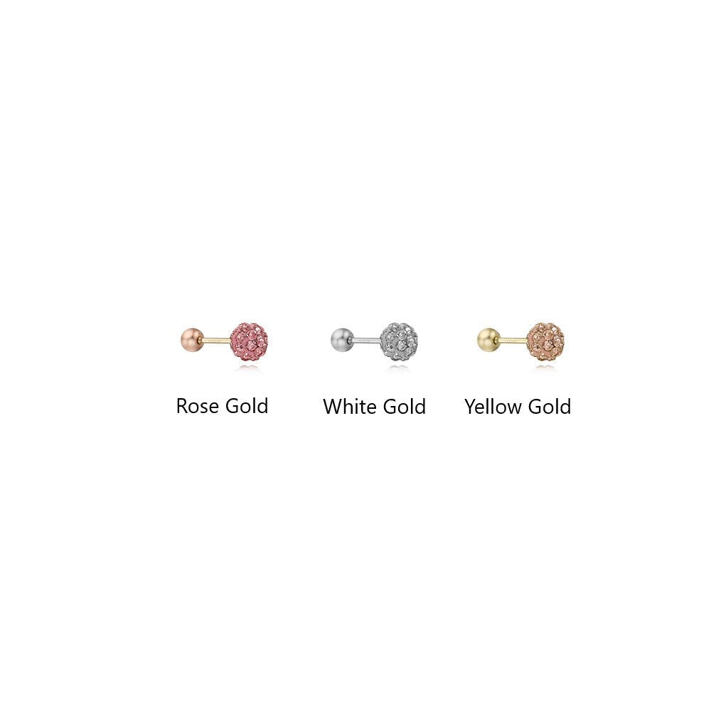 CLUE - 4mm Mirror Ball 14K Rose Gold Ear Pierce (Birthstone)