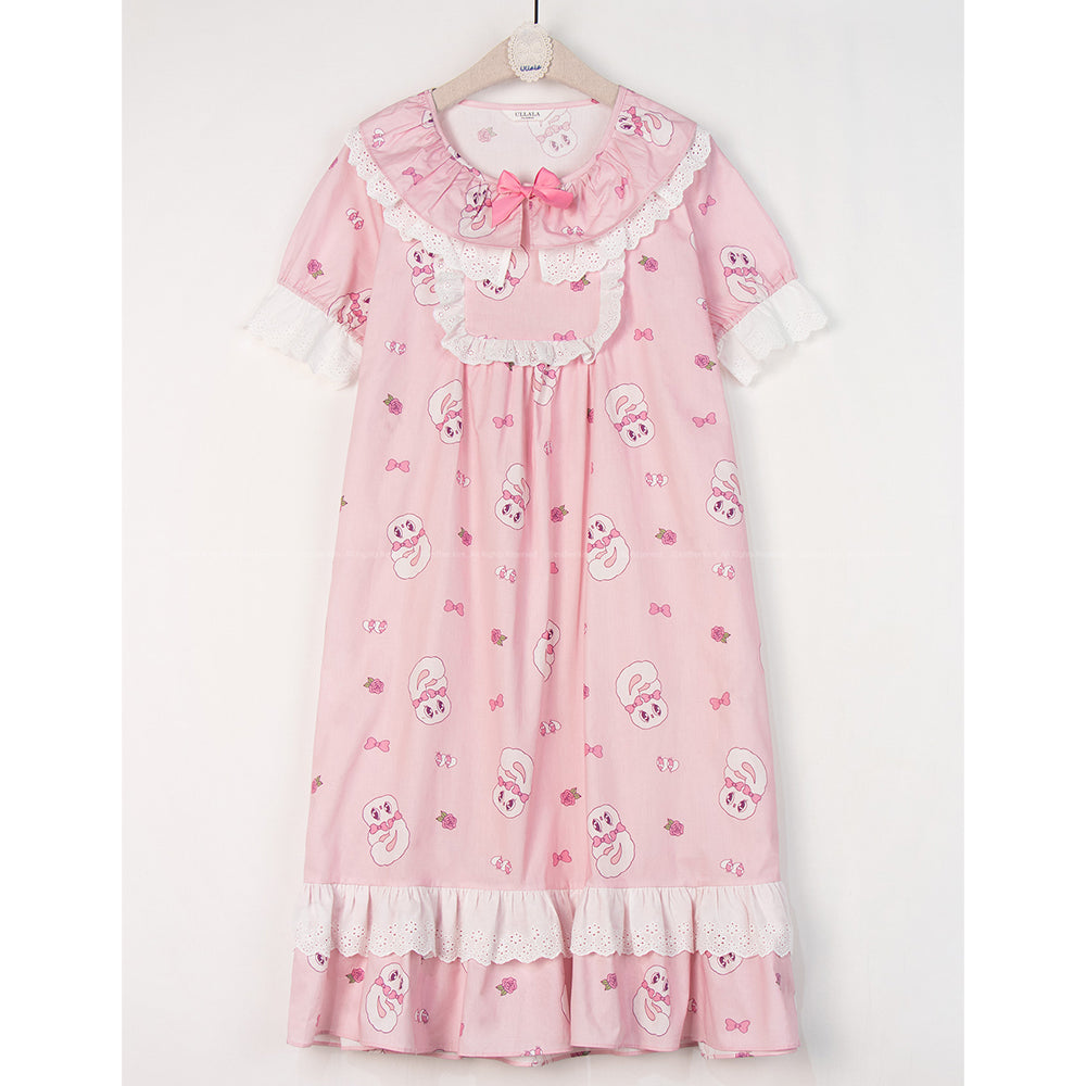 Esther Bunny x Ullala - Heart Bunny Short Sleeve Dress Pajamas