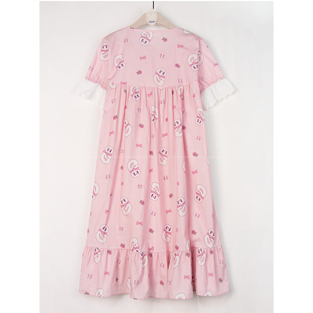 Esther Bunny x Ullala - Heart Bunny Short Sleeve Dress Pajamas