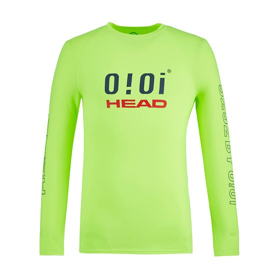 HEAD x 5252 by O!Oi - Logo Basic Rash Guard - Men (Neon Yellow)