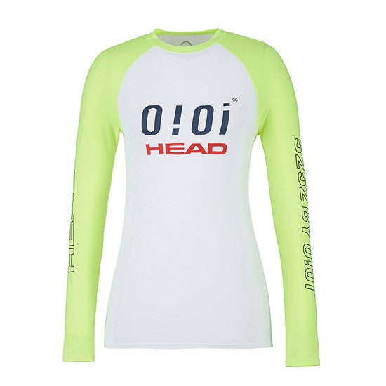 HEAD x 5252 by O!Oi - Logo Basic Rash Guard - Women (Neon Yellow)