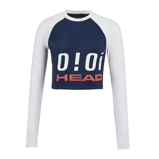 HEAD x 5252 by O!Oi - Crop Rash Guard - Women (Navy)