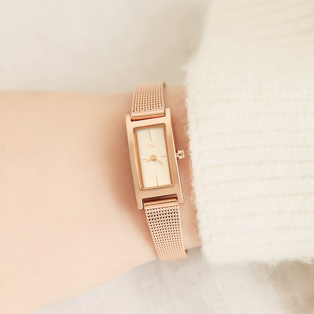 OST - Modern Slim Square Women's Mesh Watch