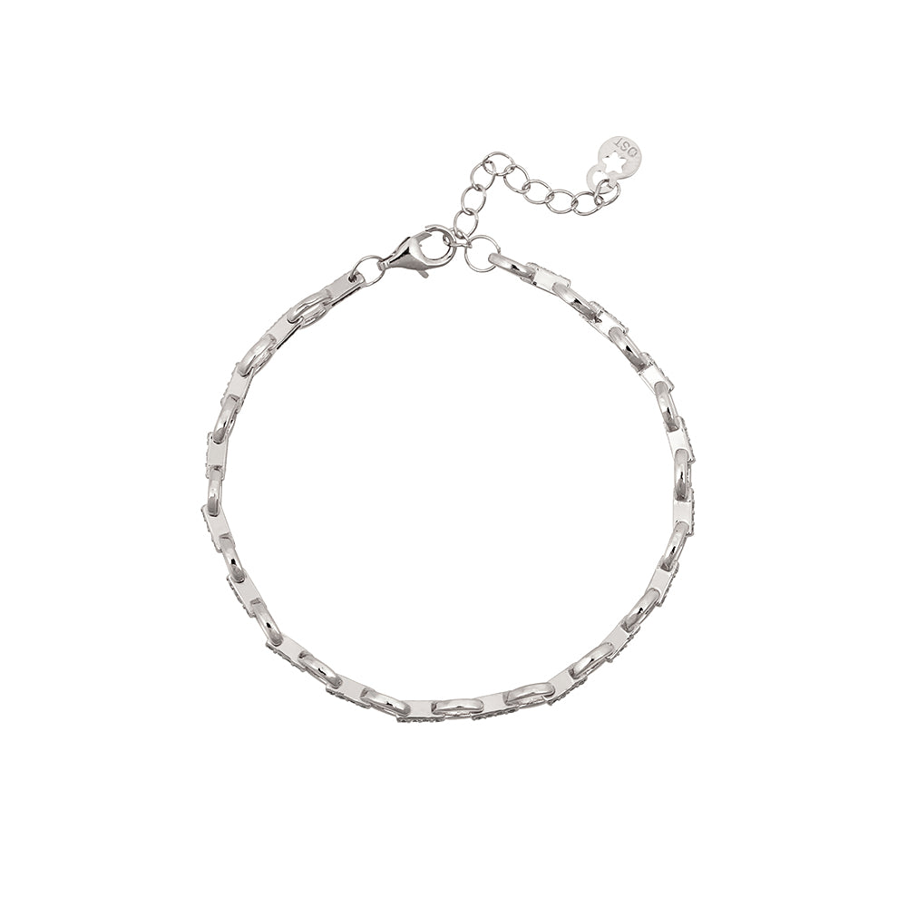 OST - Daily Cubic Link Around Silver Bracelet