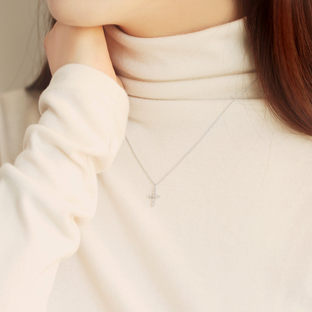 OST - Cubic Cross Silver Necklace