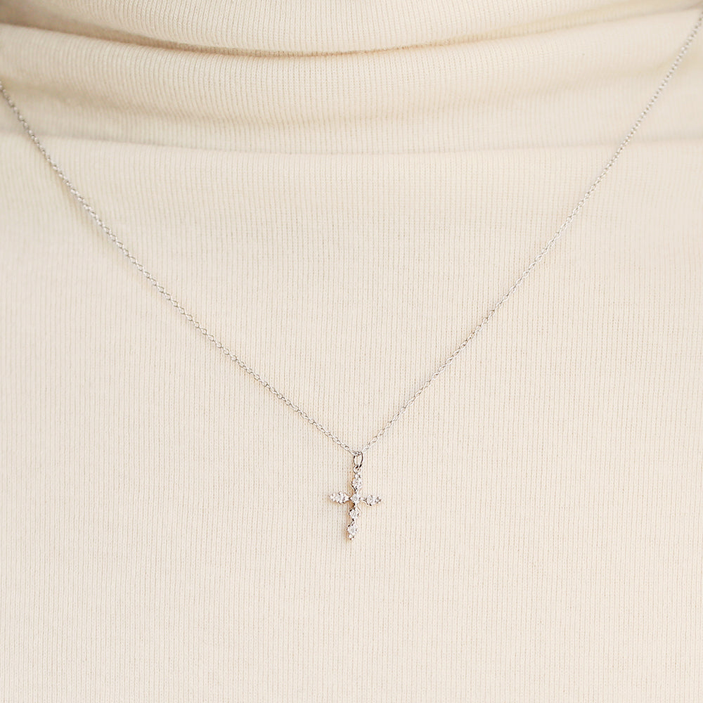 OST - Cubic Cross Silver Necklace