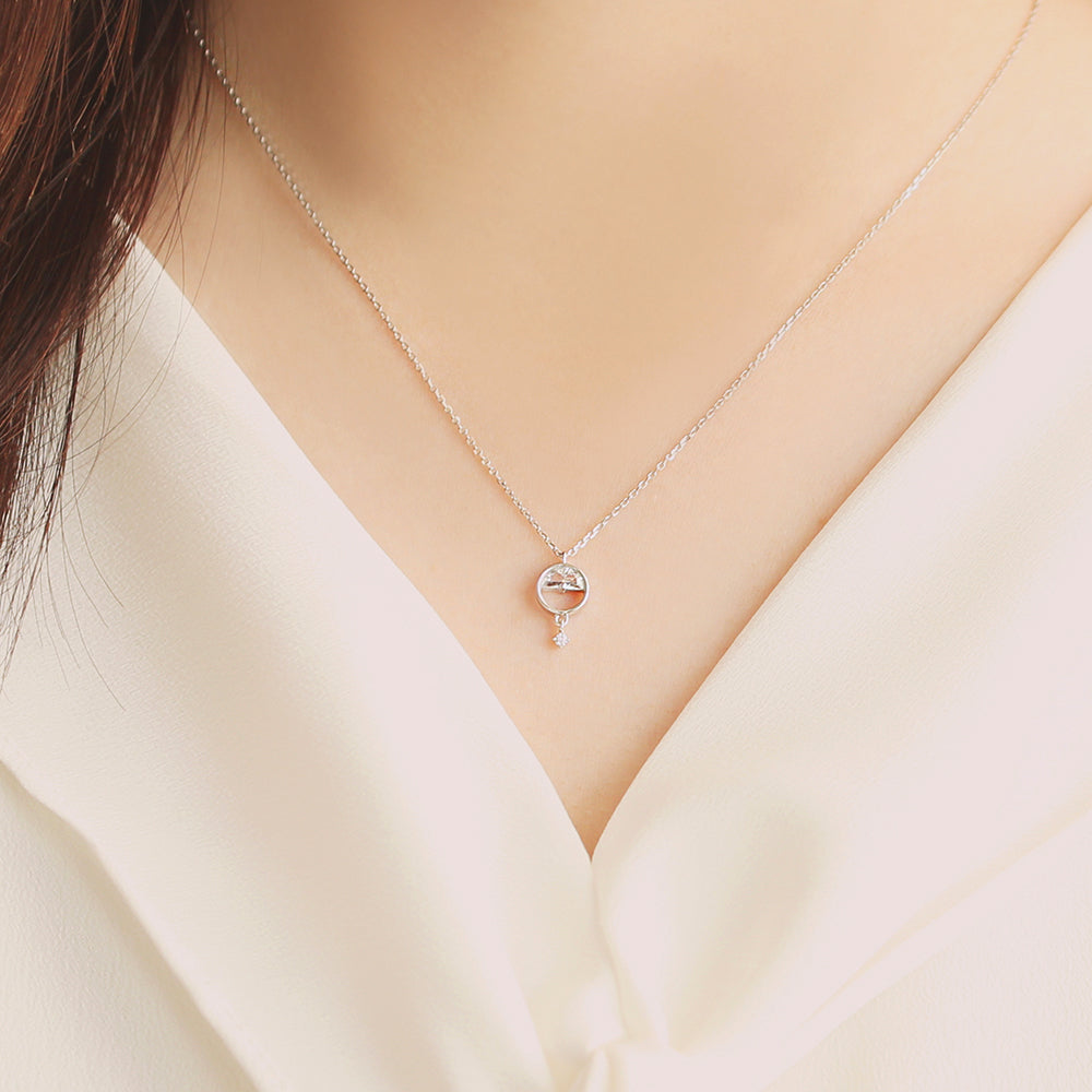 OST - Half Moon Cubic Drop Necklace