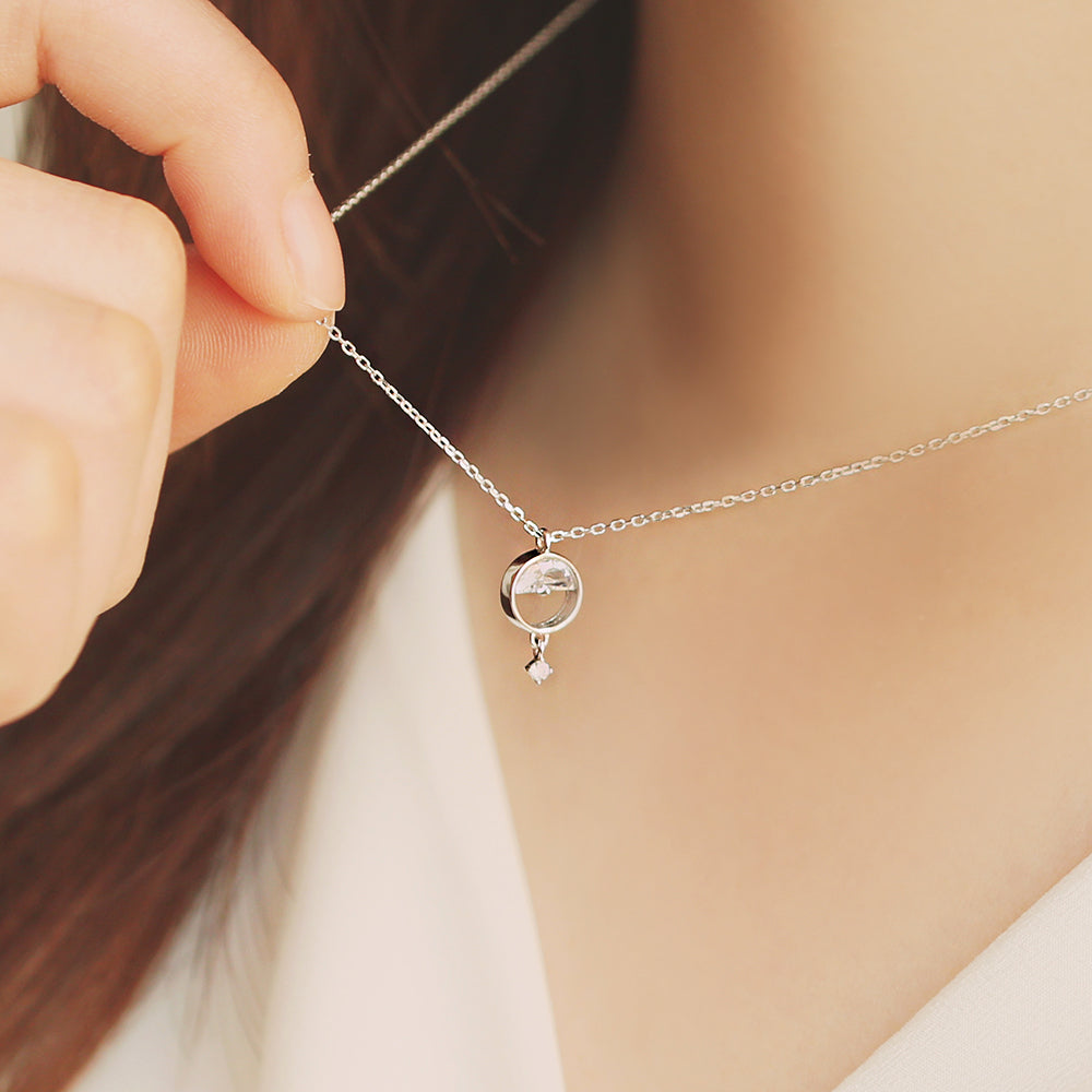 OST - Half Moon Cubic Drop Necklace