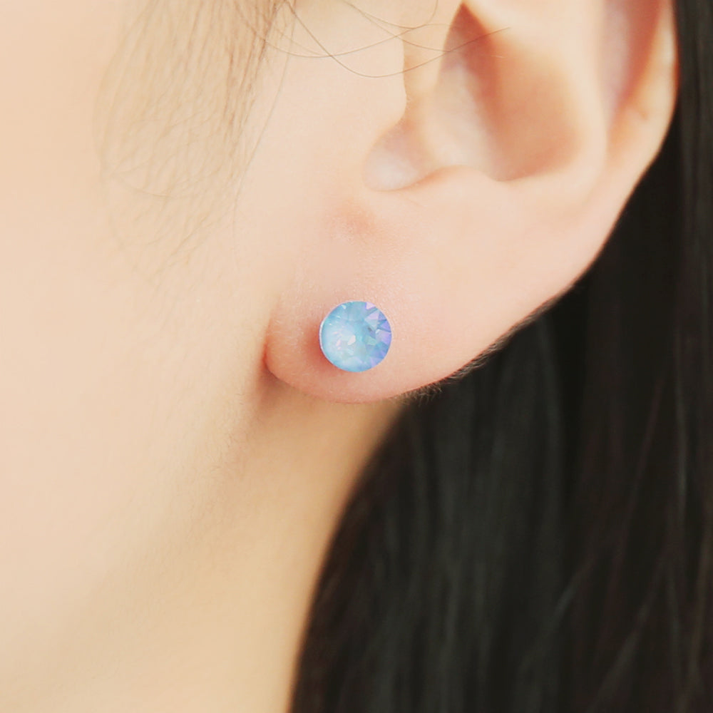 OST - Deep Blue Cubic Silver Ear Pierce