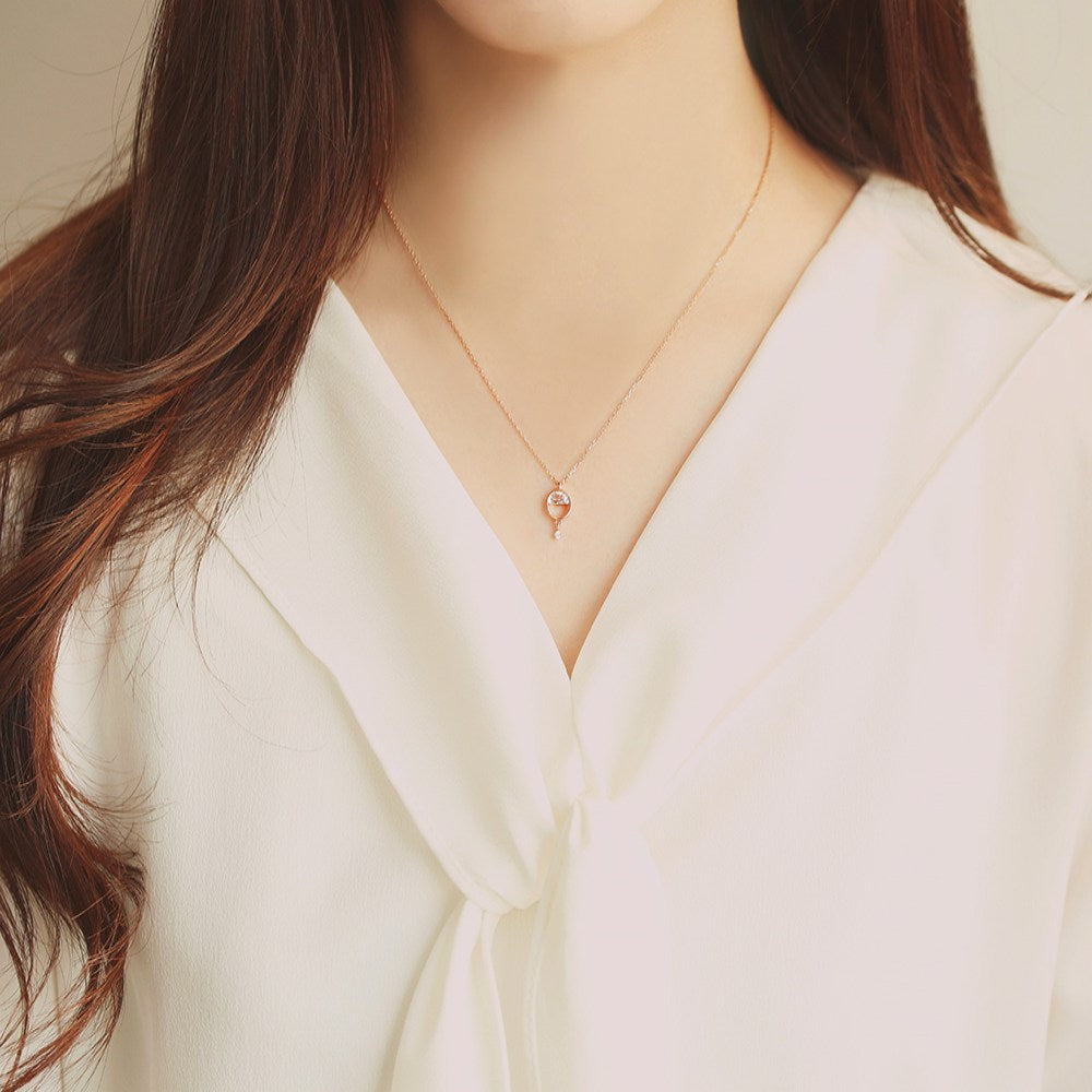 OST - Half Moon Cubic Drop Necklace