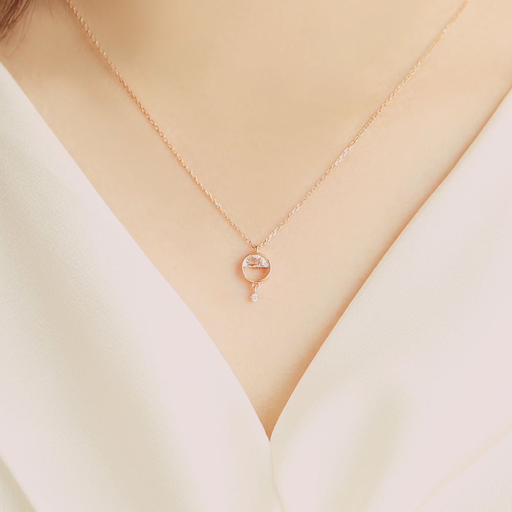 OST - Half Moon Cubic Drop Necklace