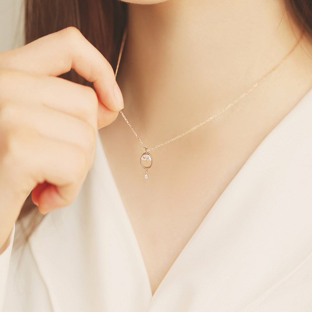 OST - Half Moon Cubic Drop Necklace