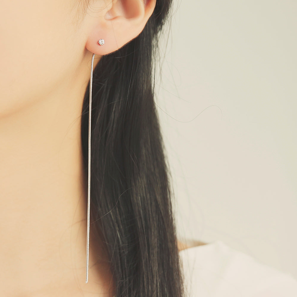 OST - Elegant Long Chain Pearl Point Fashion Earrings