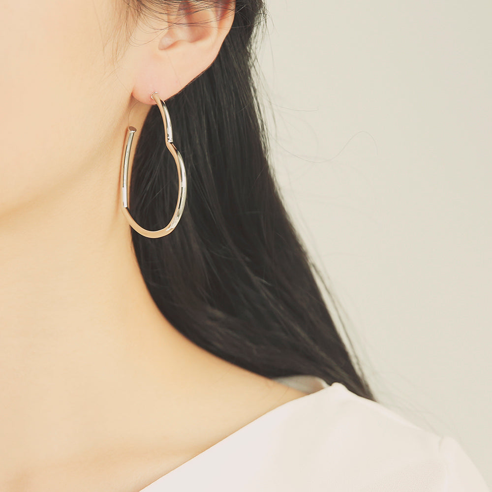 OST - Love Heart Bold Open Ring Earrings