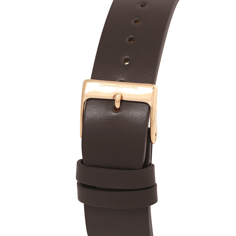 OST - Slim Dark Choco Couple Men's Leather Watch