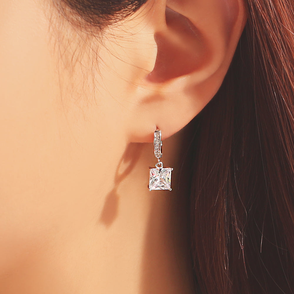 OST - Square Cubic Silver Earrings