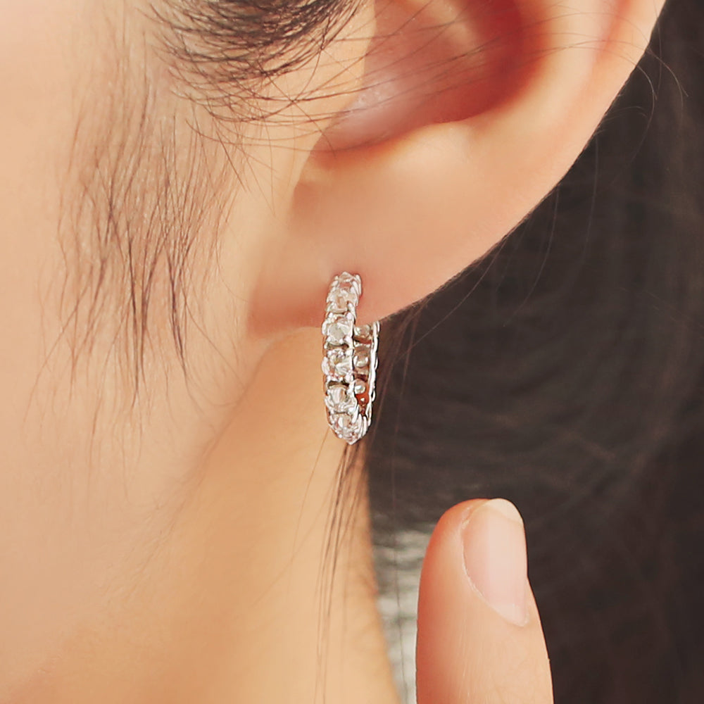 OST - Simple Cubic Silver Ring Earrings