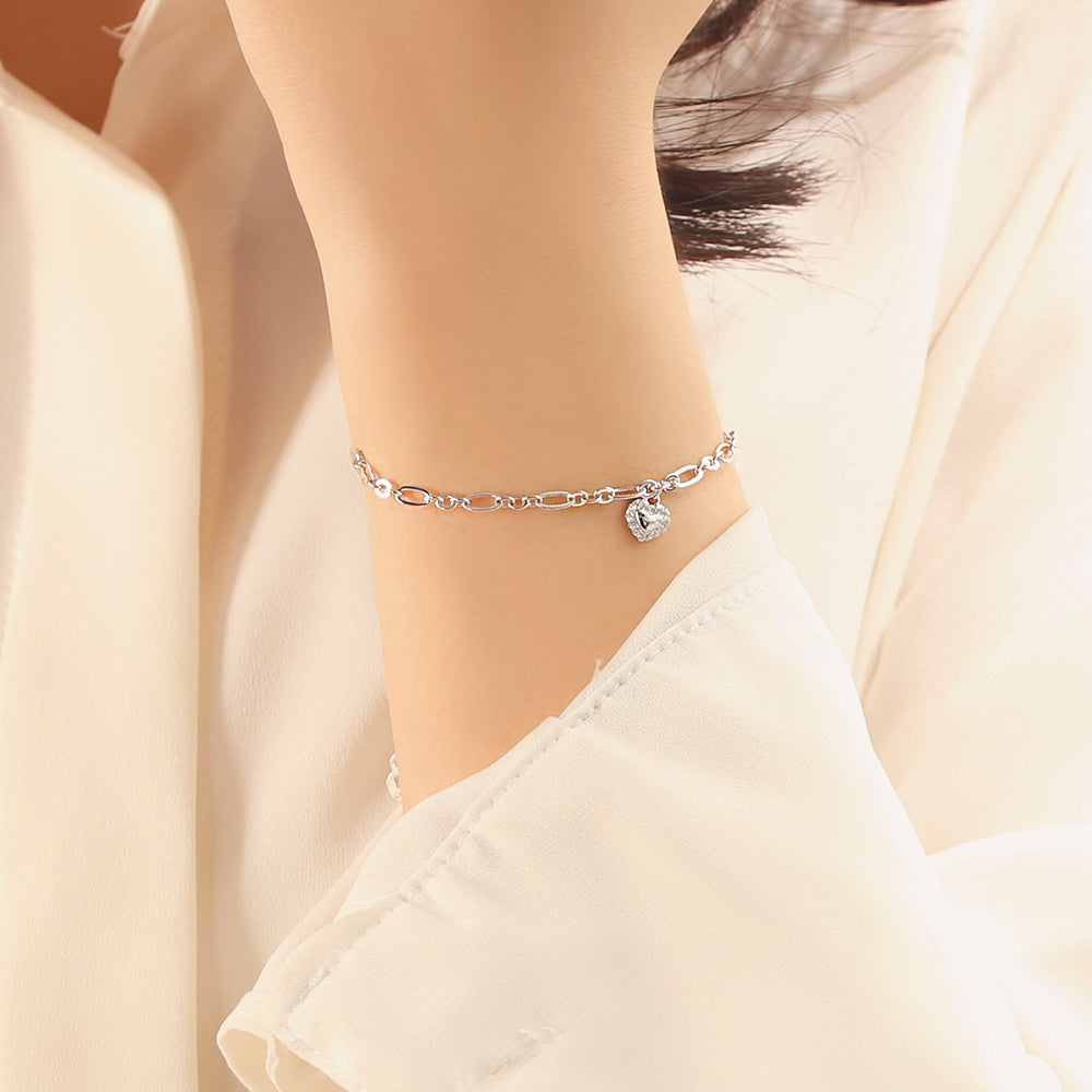 OST - Love Heart Silver Bracelet