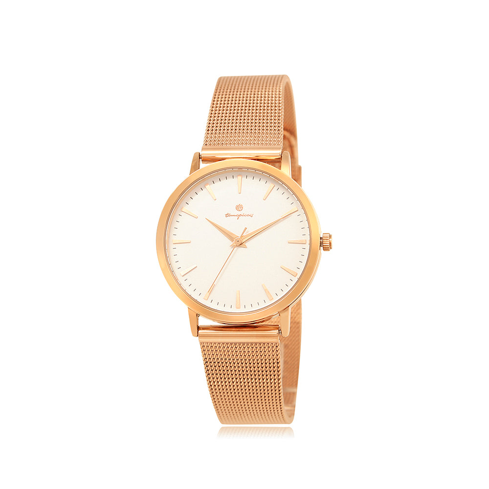 OST - Simple Metal Frame Couple Mesh Watch