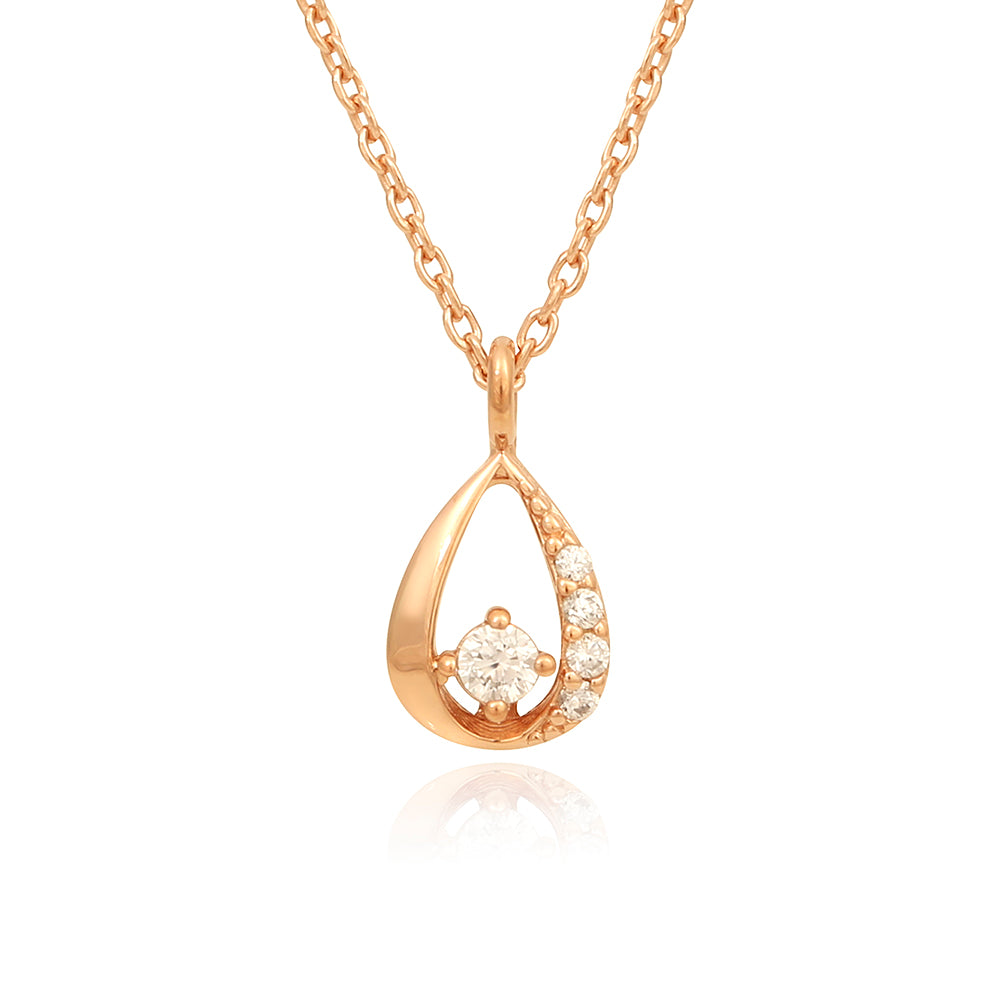 OST - Sparkling Water Drop Rose Gold Necklace