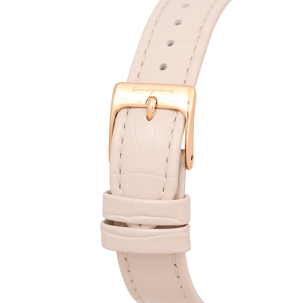 OST - Daily BINDEX Ivory Leather Watch