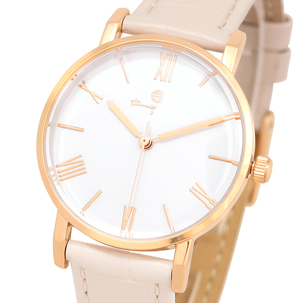 OST - Daily BINDEX Ivory Leather Watch