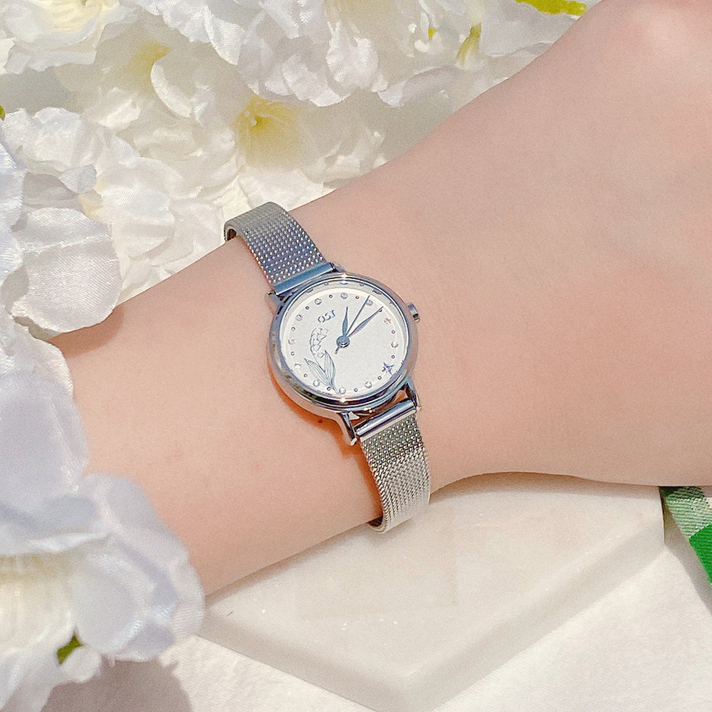 OST - Happy Lily of the Valley Silver Women's Mesh Watch