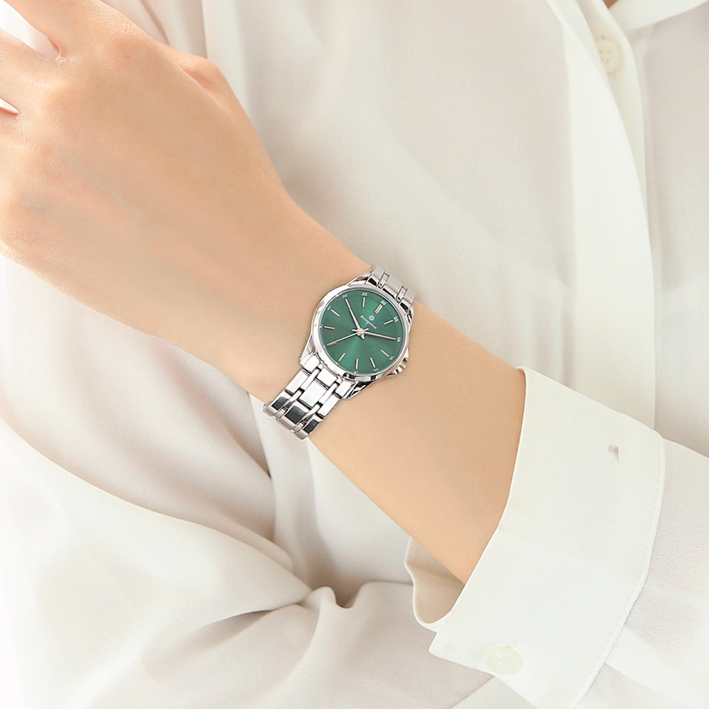 OST - Vivid Deep Green Silver Women's Metal Watch