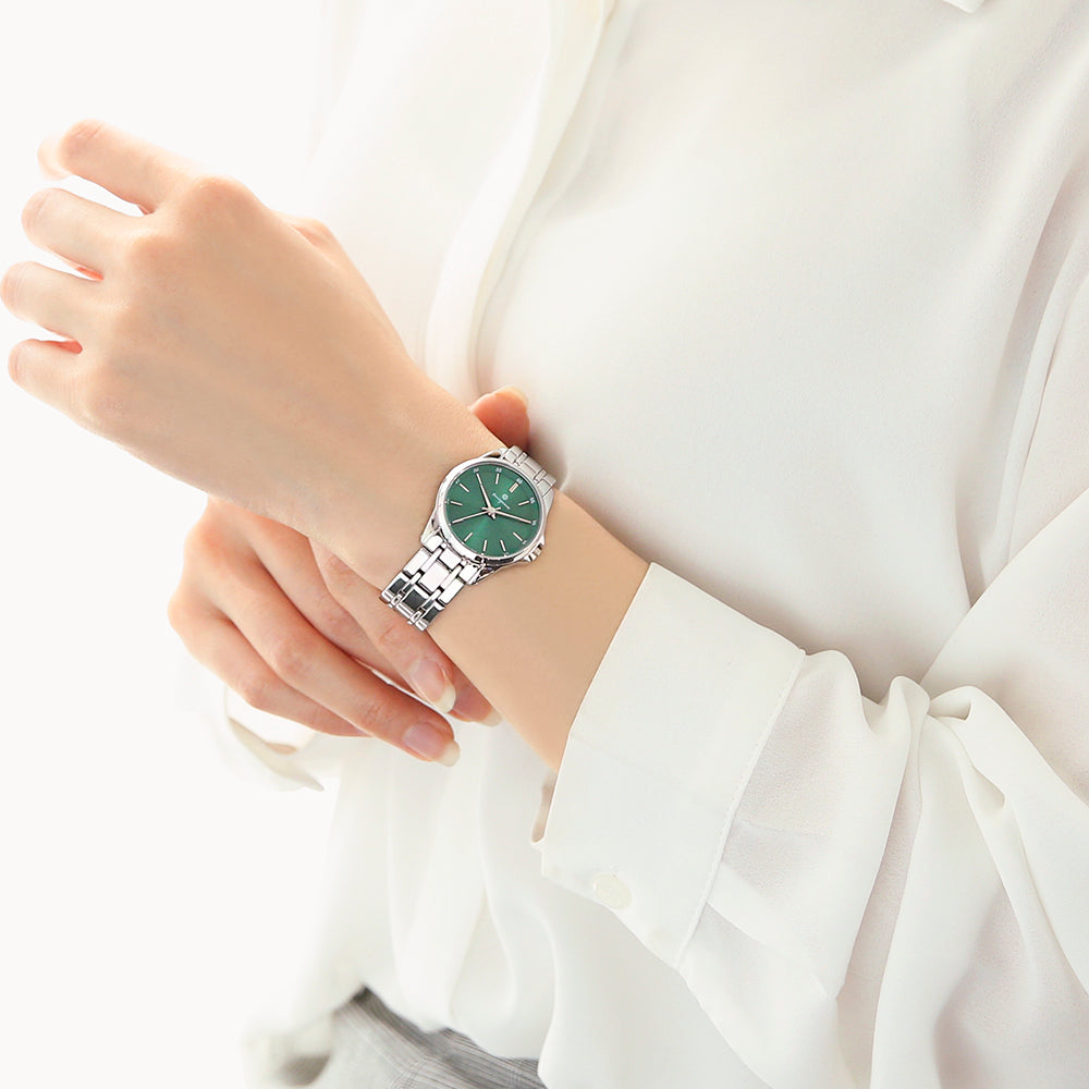 OST - Vivid Deep Green Silver Women's Metal Watch