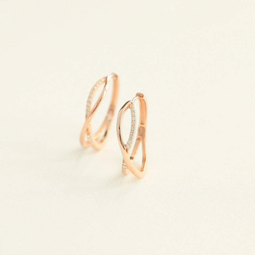 OST - Mobius Curved Double Ring Earrings