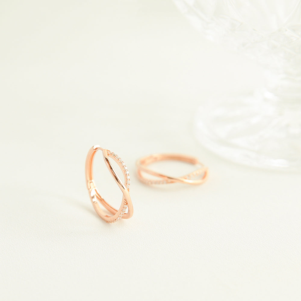 OST - Mobius Curved Double Ring Earrings