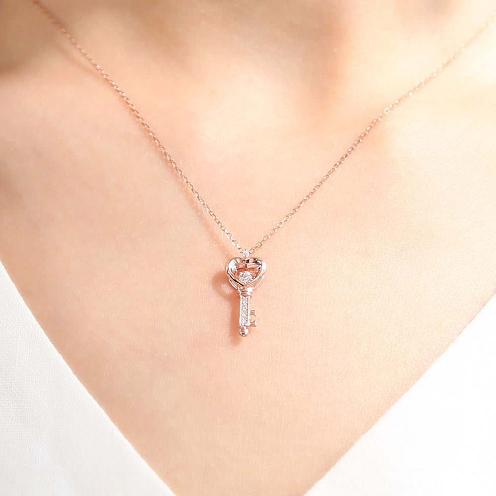 OST - Love Key Rose Gold Necklace