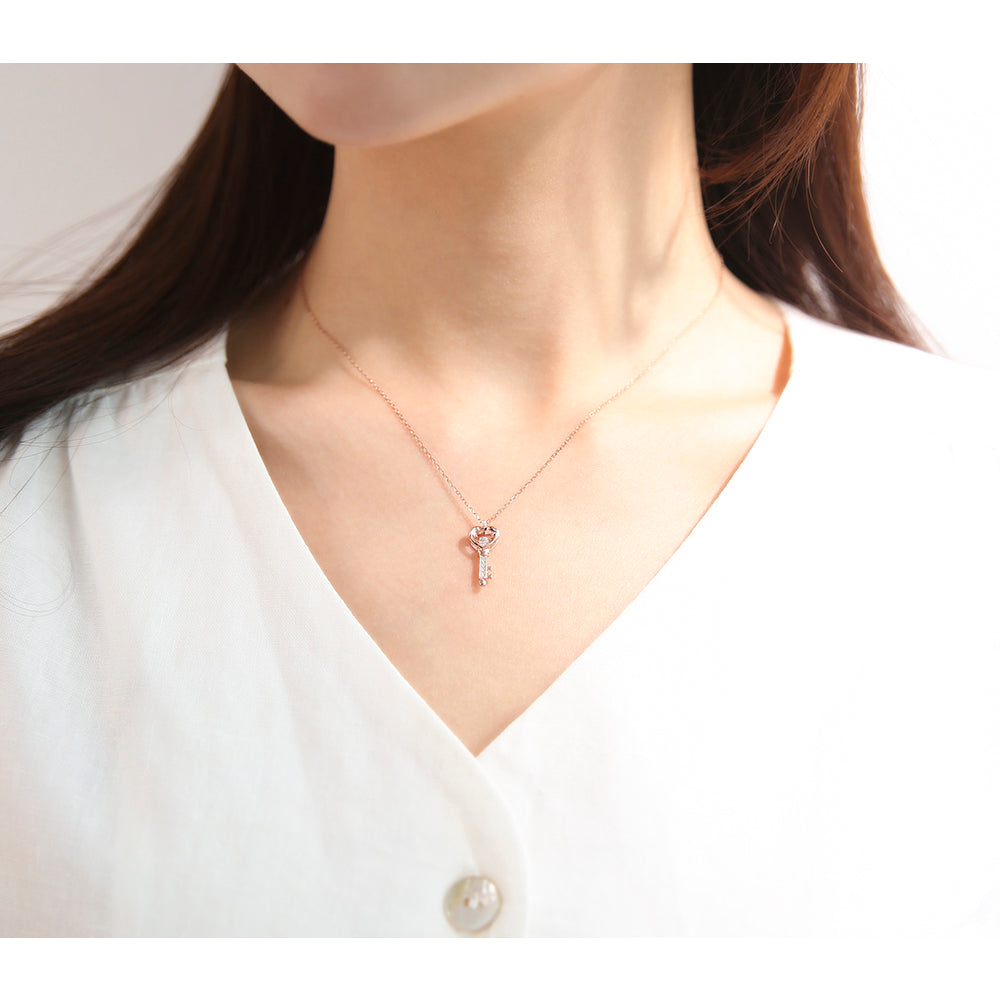 OST - Love Key Rose Gold Necklace