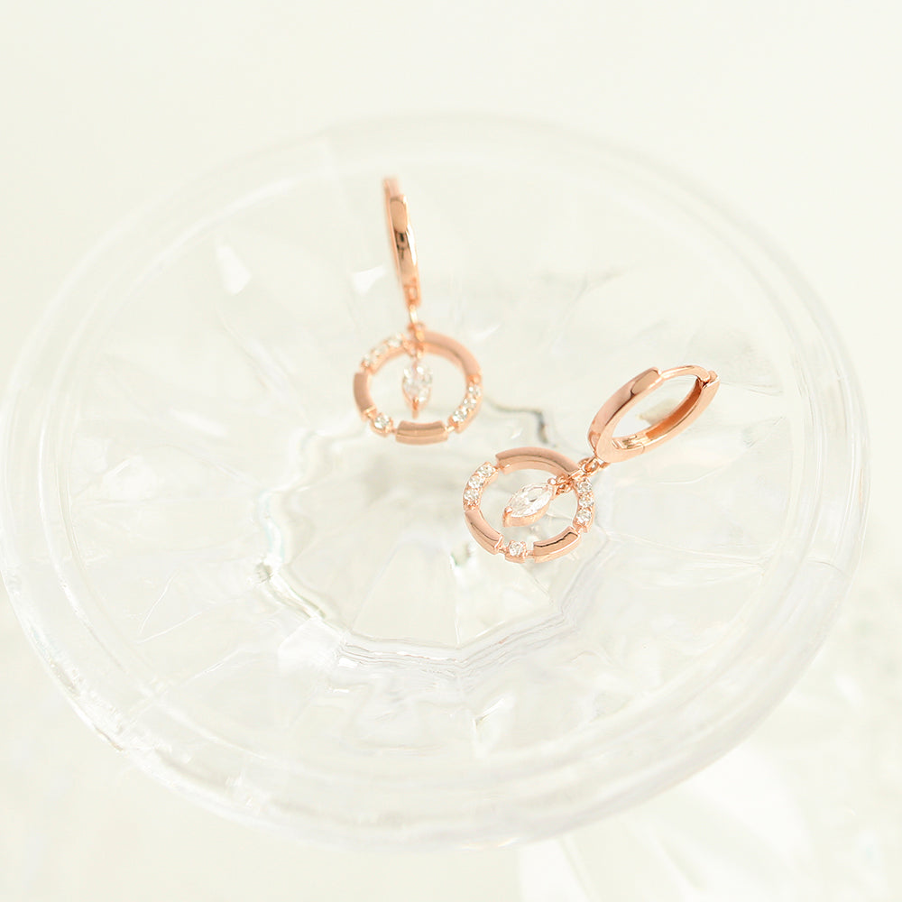 OST - Cubic Shiny Circular Line One Touch Earrings – Harumio