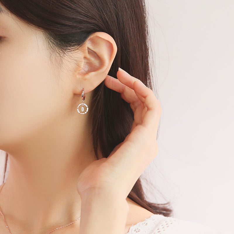 OST - Cubic Shiny Circular Line One Touch Earrings – Harumio