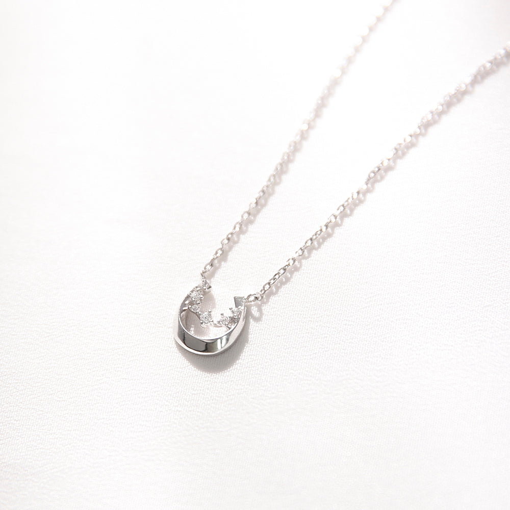 OST - Dazzling Lucky Horseshoe Silver Necklace