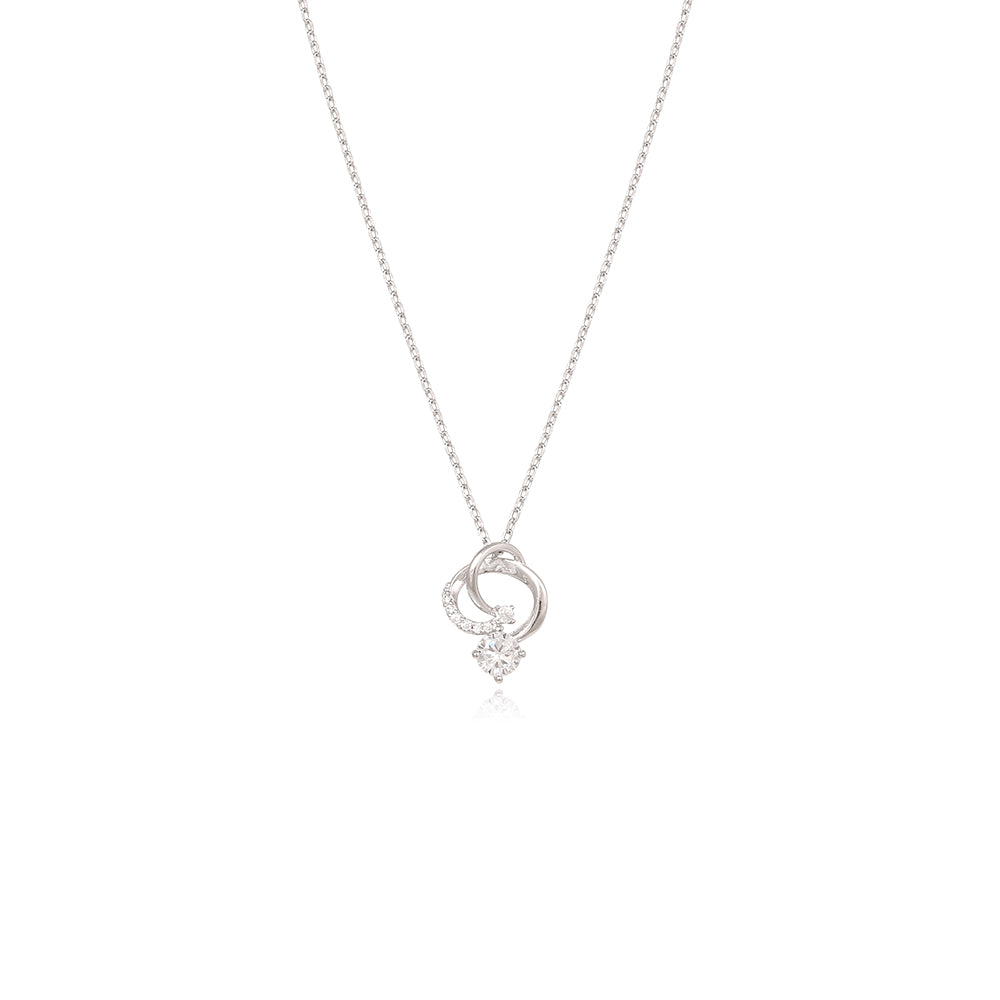 OST - Flaring Ring White Cubic Silver Necklace