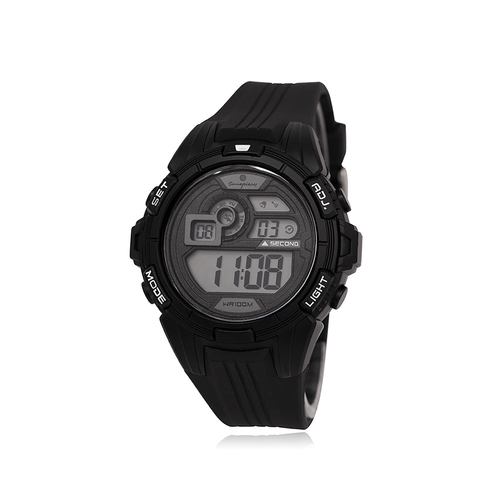 OST - Matte Black Glitter Waterproof Men's Digital Jelly Watch