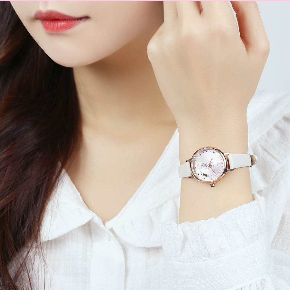 Clue X Esther Bunny - Shy Esther Bunny Ivory Leather Watch