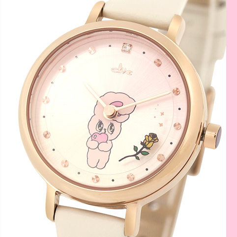 Clue X Esther Bunny - Shy Esther Bunny Ivory Leather Watch