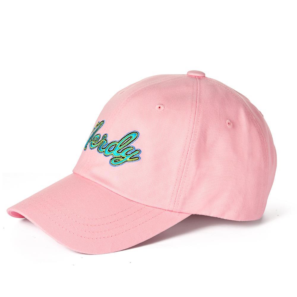 Nerdy - Washed Multi Color Embroidery Ball Cap - Pink