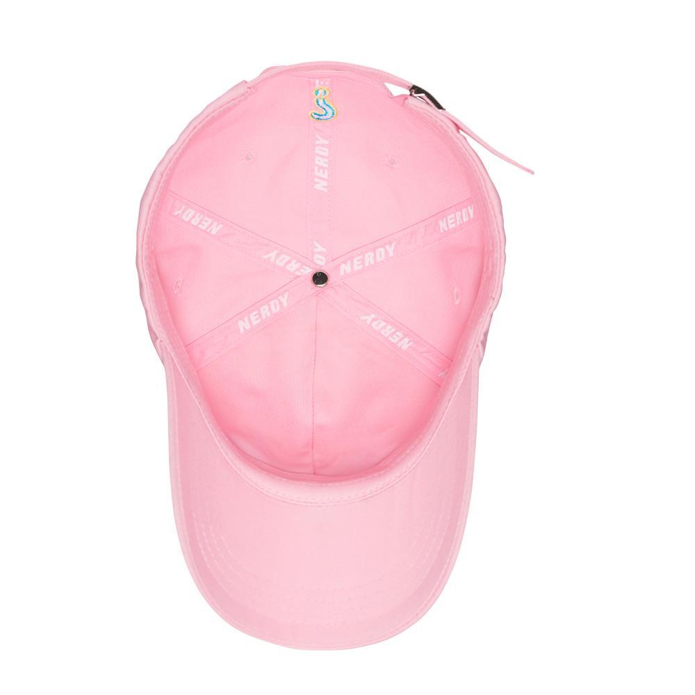 Nerdy - Washed Multi Color Embroidery Ball Cap - Pink