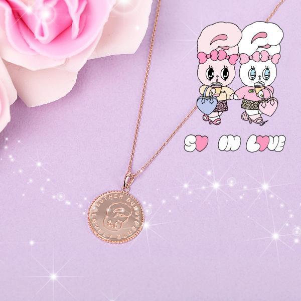 Clue X Esther Bunny - Roseholic Unbalanced Coin Silver Necklace